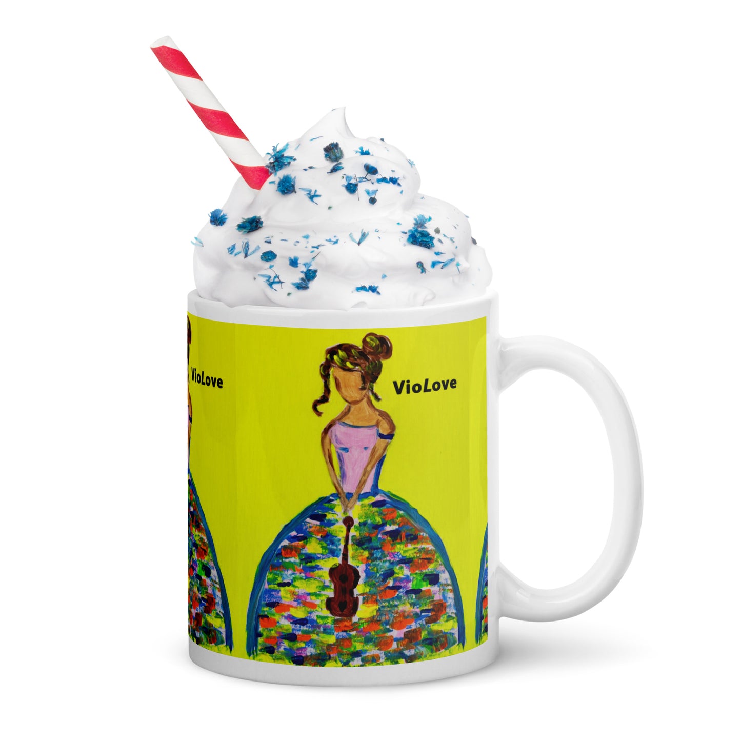 VioLove White glossy mug