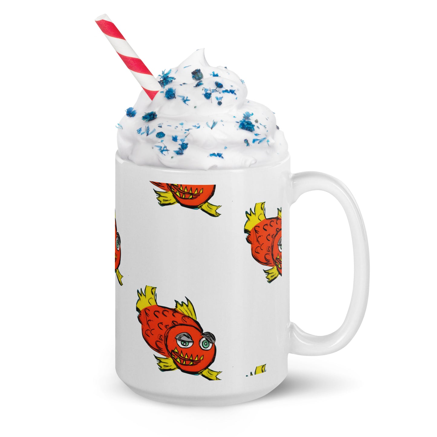 Piranha White glossy mug