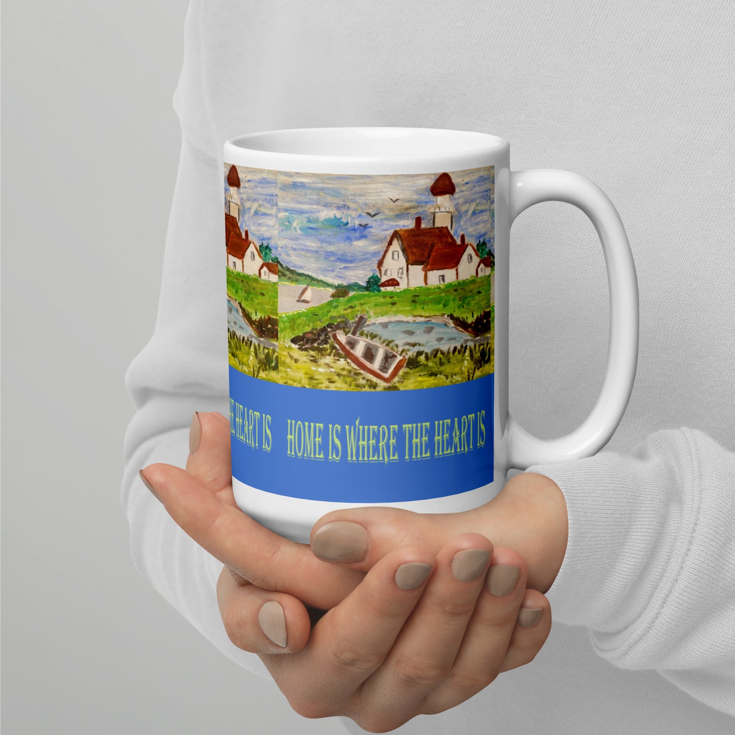 Home Is Where The Heart Is White glossy mug