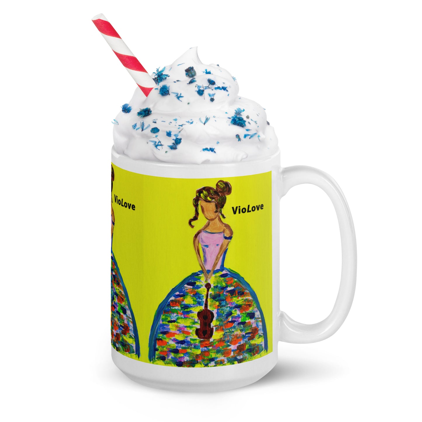 VioLove White glossy mug