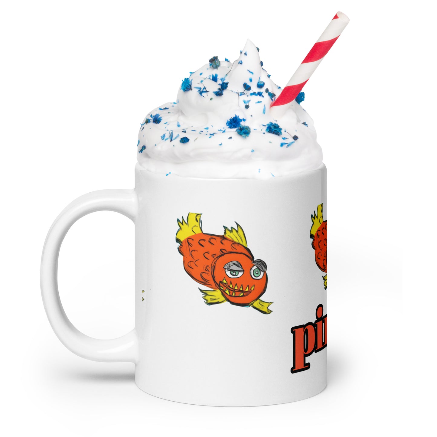 Piranha White glossy mug