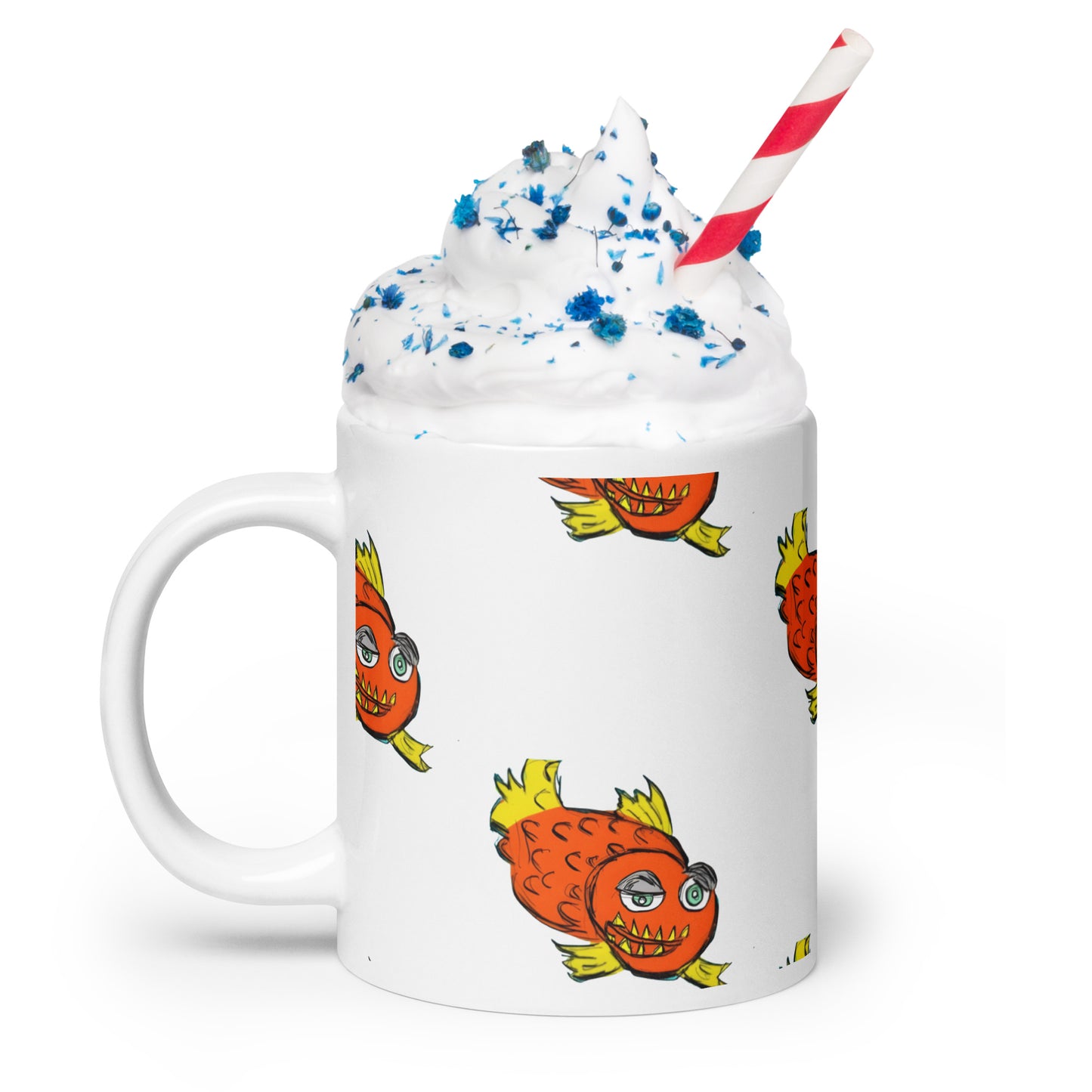 Piranha White glossy mug