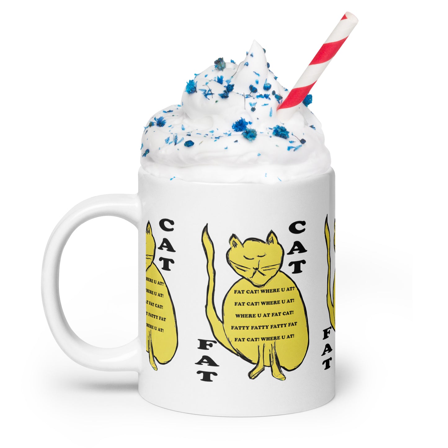 Fat Cat White glossy mug