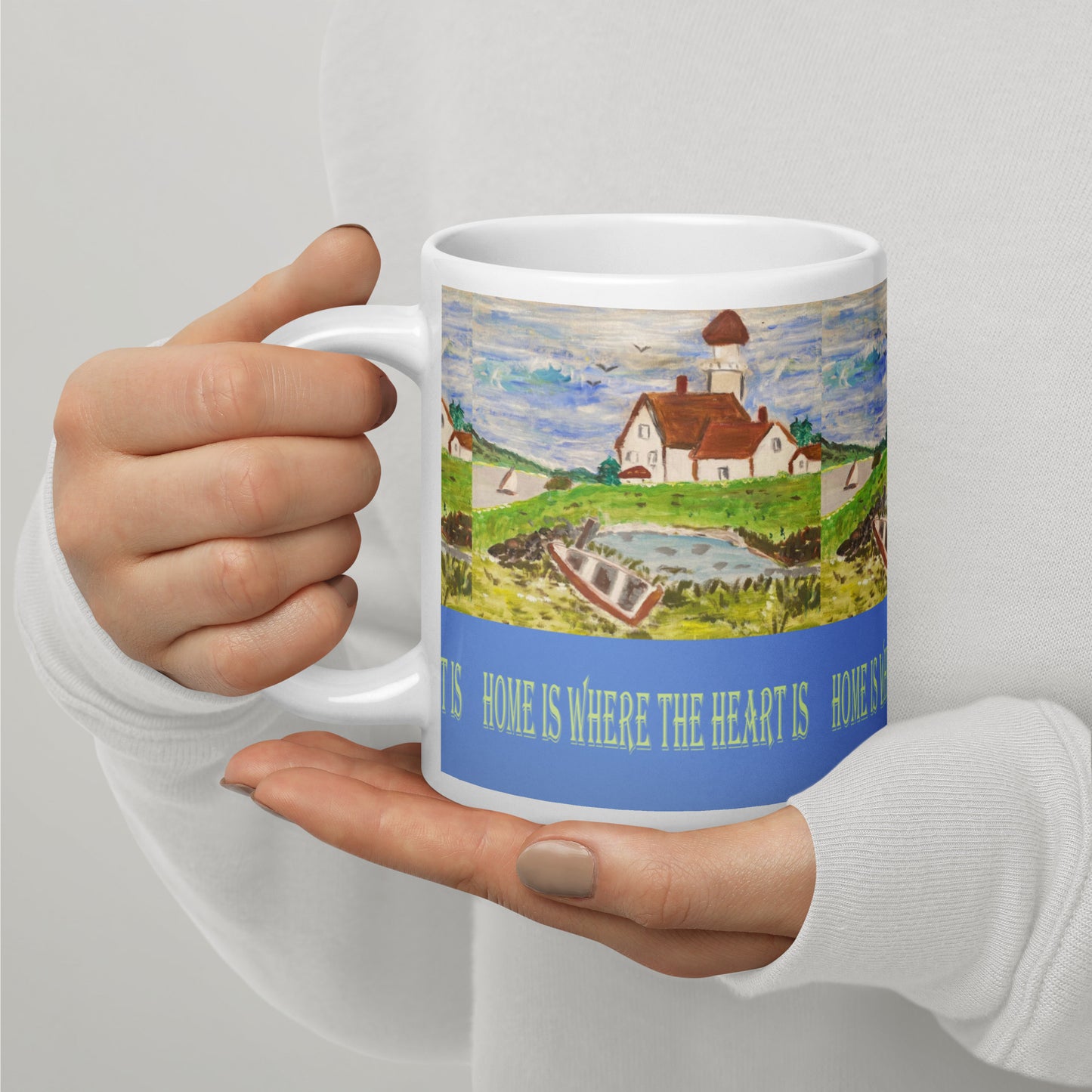 Home Is Where The Heart Is White glossy mug