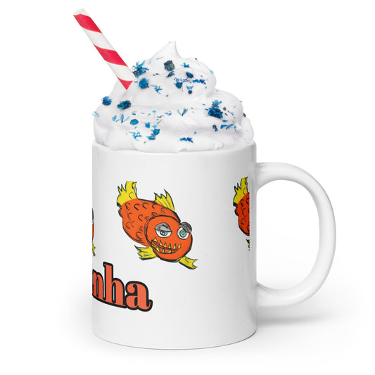 Piranha White glossy mug