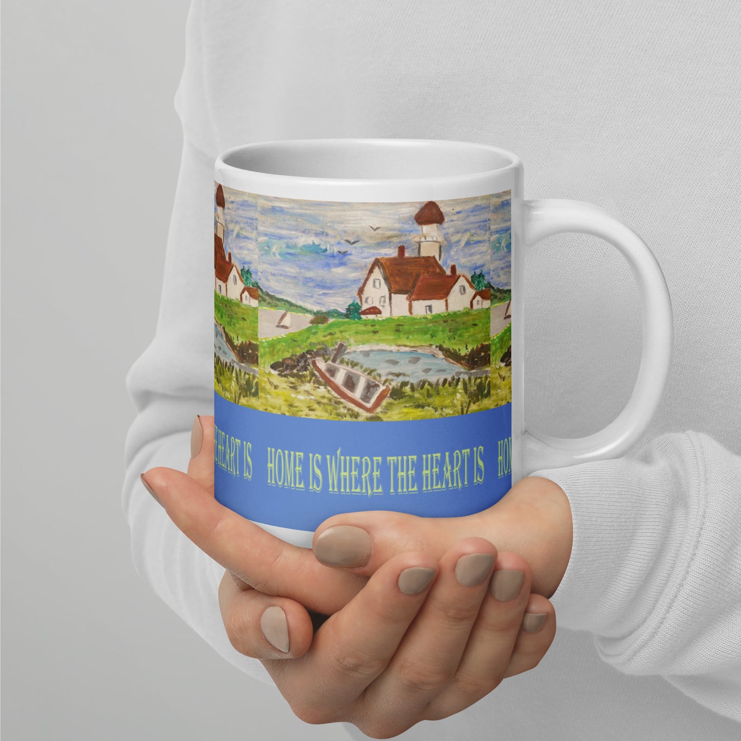 Home Is Where The Heart Is White glossy mug