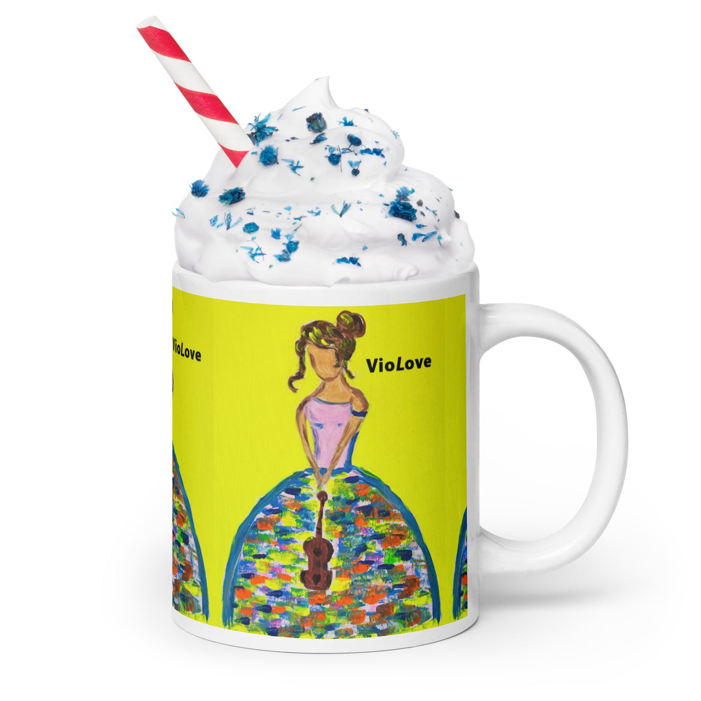 VioLove White glossy mug