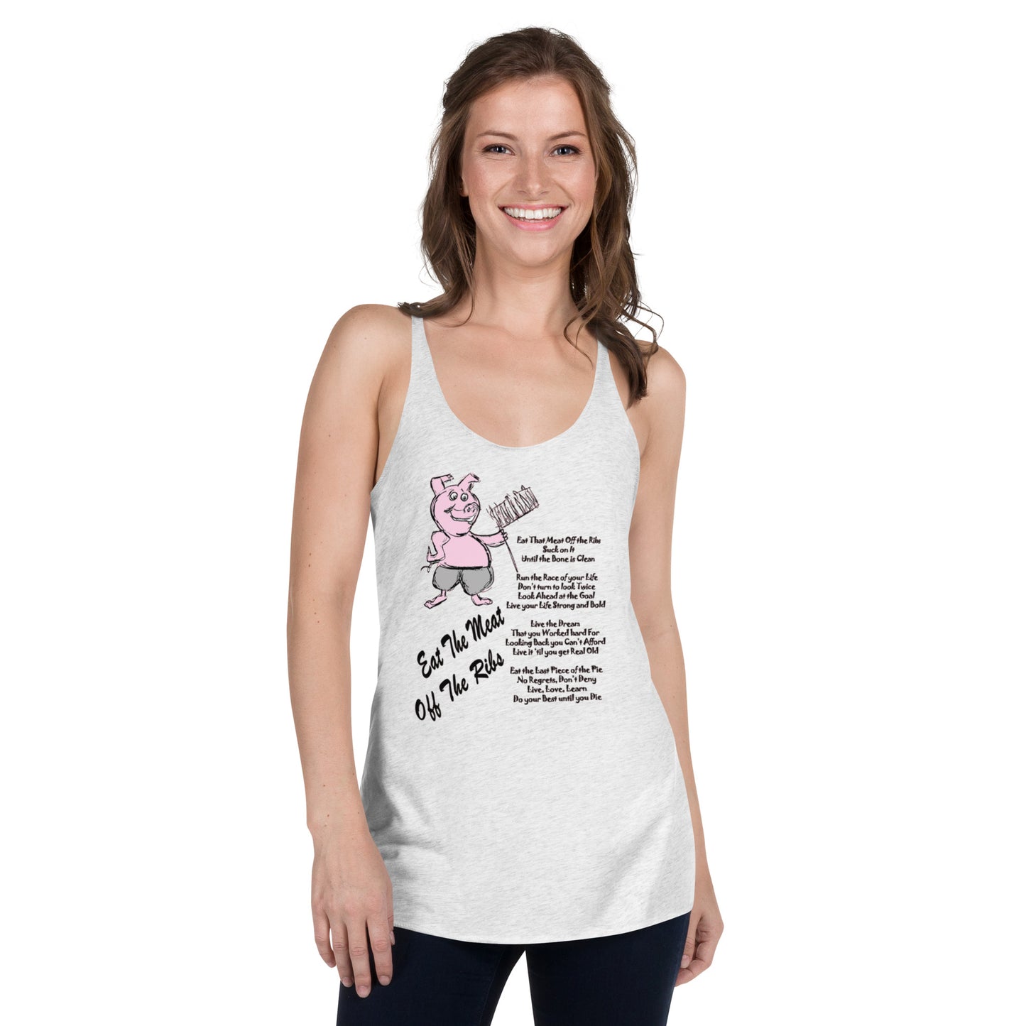 Eat The Meat Off The Ribs Women's Racerback Tank