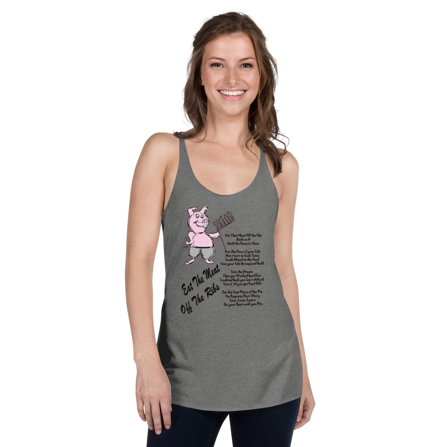 Eat The Meat Off The Ribs Women's Racerback Tank