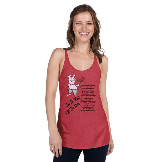 Eat The Meat Off The Ribs Women's Racerback Tank