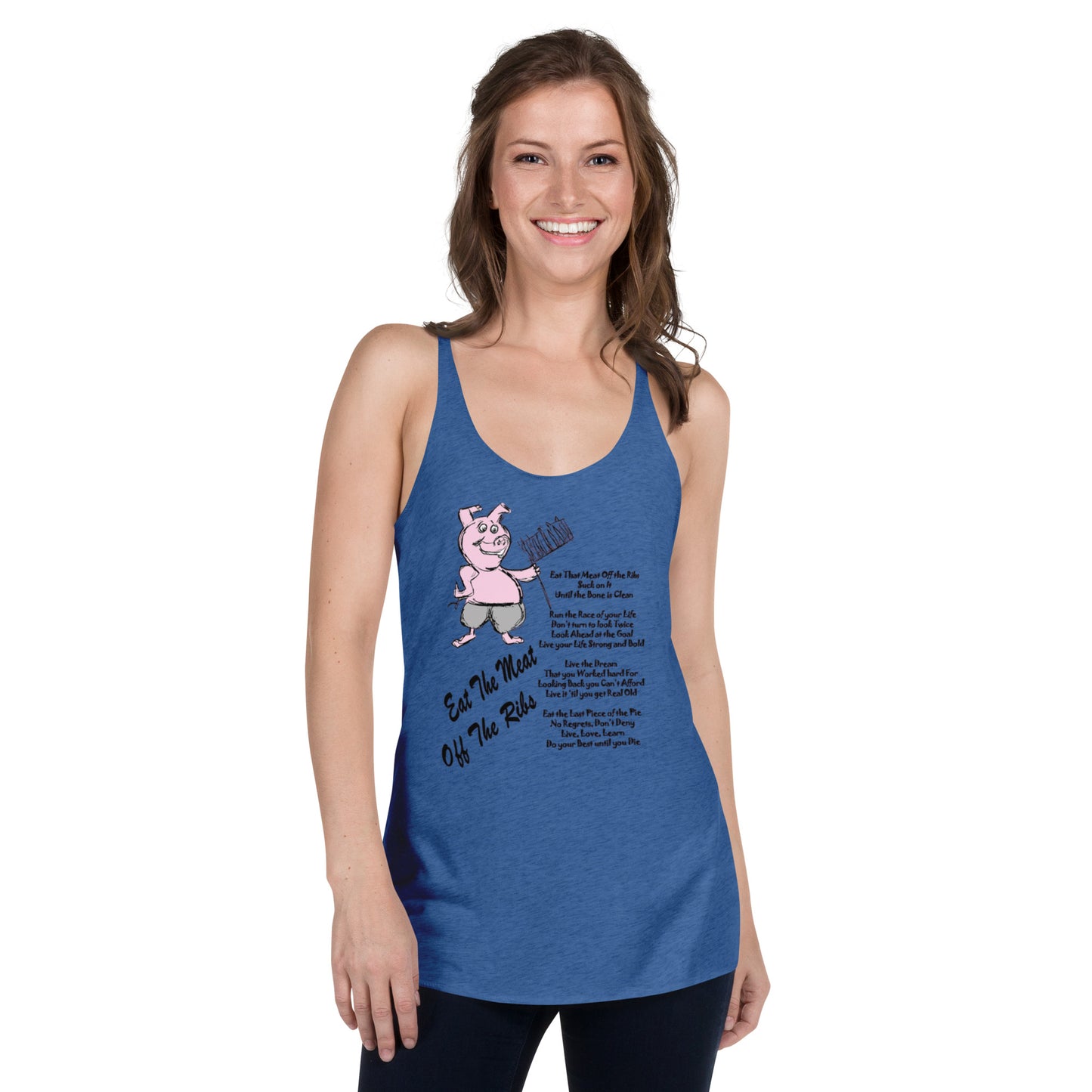 Eat The Meat Off The Ribs Women's Racerback Tank