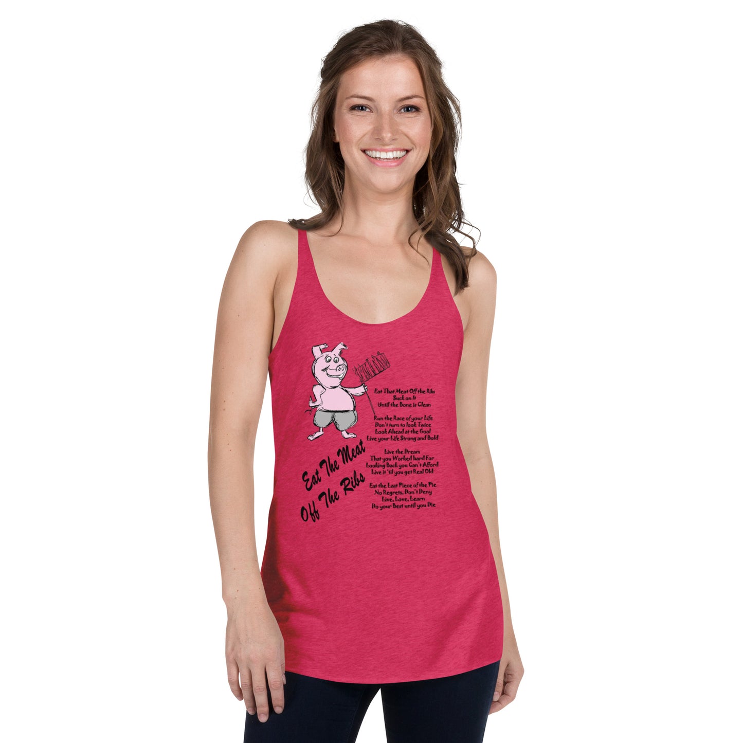 Eat The Meat Off The Ribs Women's Racerback Tank