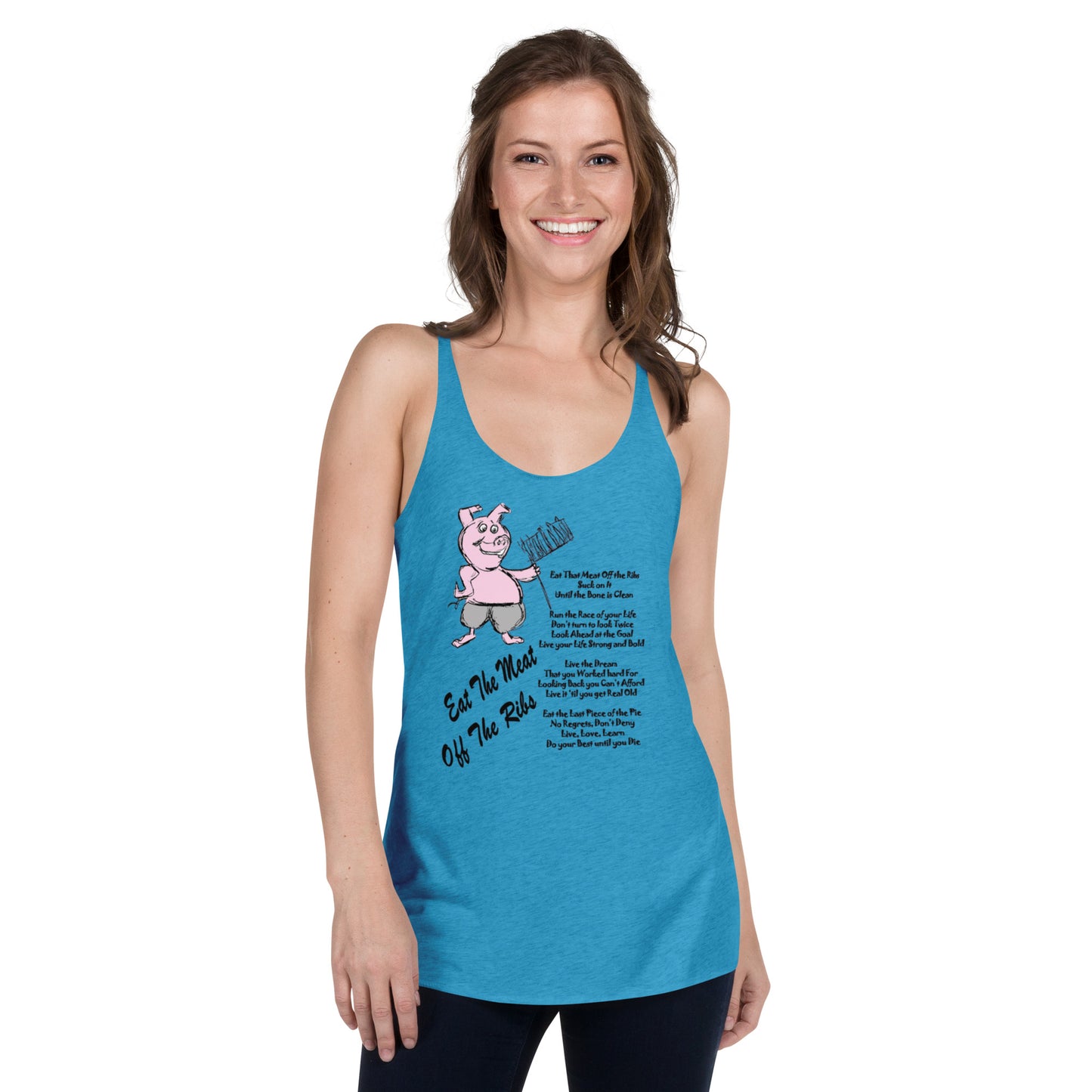 Eat The Meat Off The Ribs Women's Racerback Tank